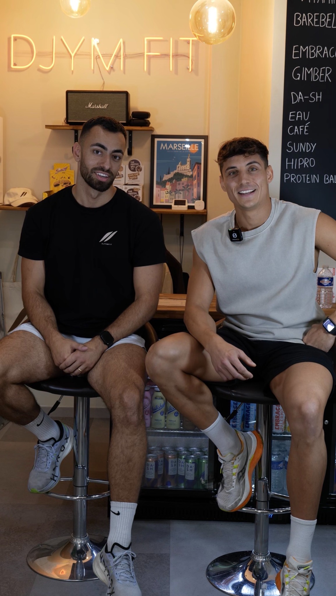 Dylan et Joris dans le studio DJYM FIT à Marseille